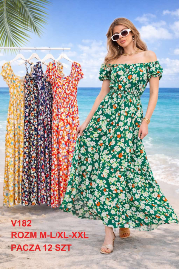 Sukienki damskie Roz M-2XL,  Mix Kolor .Paczka 12 szt